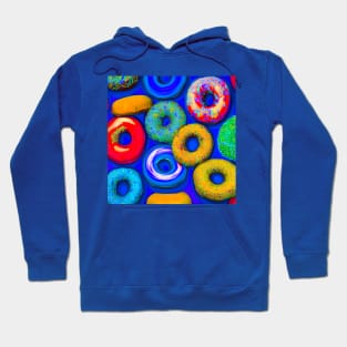 Colorful Donuts Blue Hoodie